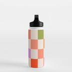 Mid Mod Colourful Sunny Check Pattern Water Bottle Gallery Image 3