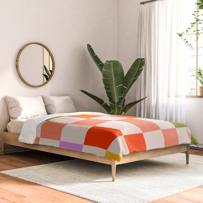 Mid Mod Colourful Sunny Check Pattern Comforter Gallery Image 2
