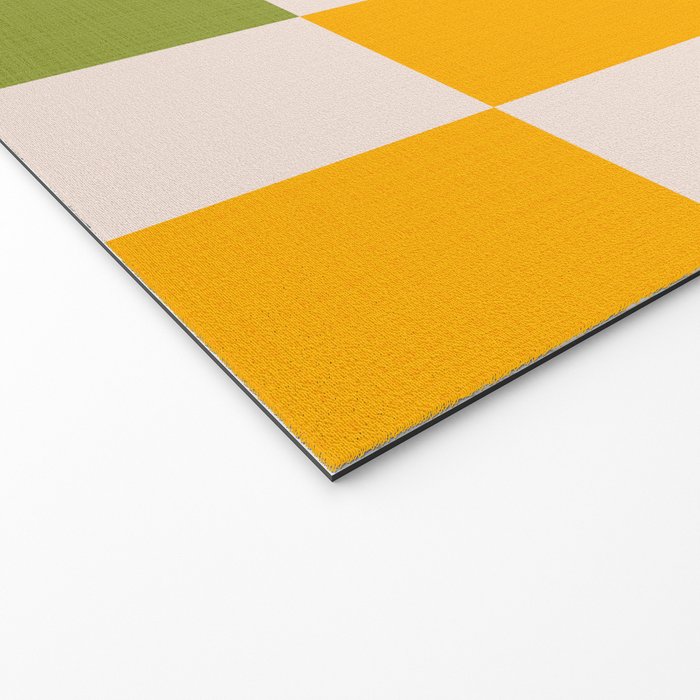 Mid Mod Colourful Sunny Check Pattern Welcome Mat Gallery Image 2