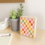 Mid Mod Colourful Sunny Check Pattern Mini Art Print Gallery Image 2