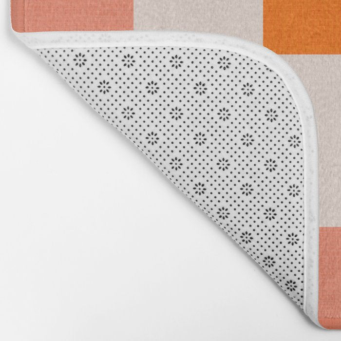 Mid Mod Colourful Sunny Check Pattern Bath Mat Gallery Image 2