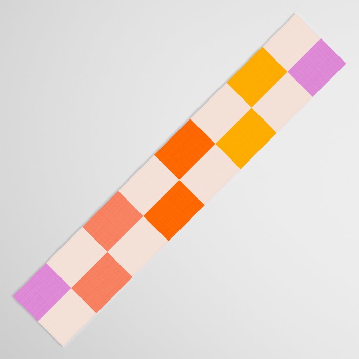 Mid Mod Colourful Sunny Check Pattern Table Runner Gallery Image 3