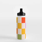Mid Mod Colourful Sunny Check Pattern Water Bottle Gallery Image 2