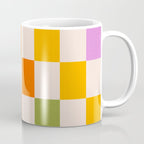 Mid Mod Colourful Sunny Check Pattern Coffee Mug Gallery Image 1