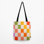 Mid Mod Colourful Sunny Check Pattern Tote Bag Gallery Image 2
