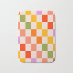 Mid Mod Colourful Sunny Check Pattern Bath Mat Gallery Image 1