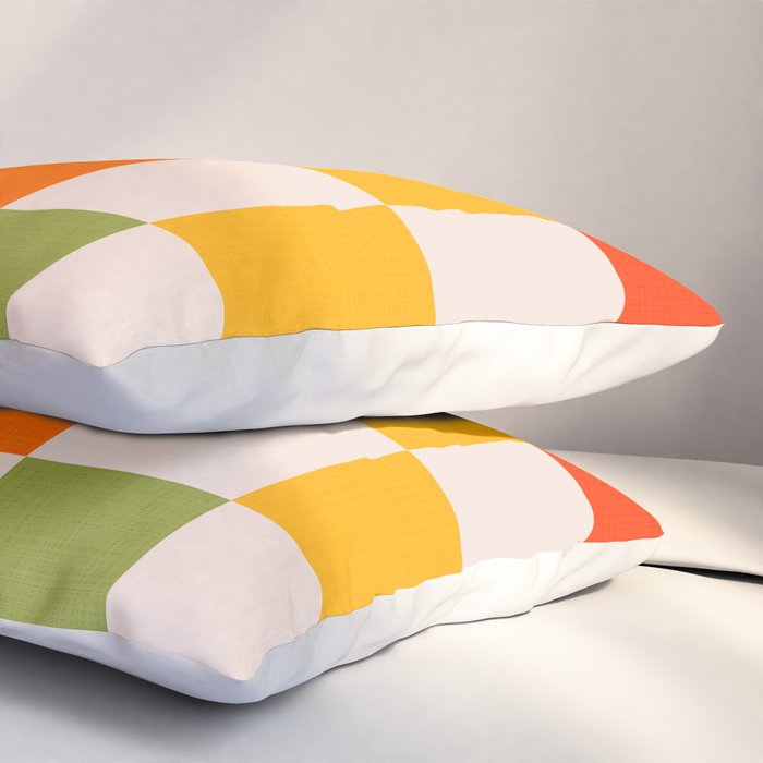 Mid Mod Colourful Sunny Check Pattern Pillow Sham Gallery Image 3