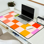 Mid Mod Colourful Sunny Check Pattern Desk Mat Gallery Image 2