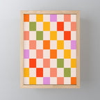 Mid Mod Colourful Sunny Check Pattern Mini Art Print Gallery Image 1