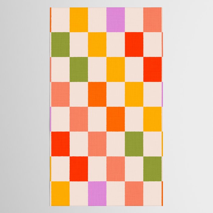 Mid Mod Colourful Sunny Check Pattern Tablecloth Gallery Image 2