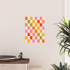 Mid Mod Colourful Sunny Check Pattern Poster Gallery Image 2