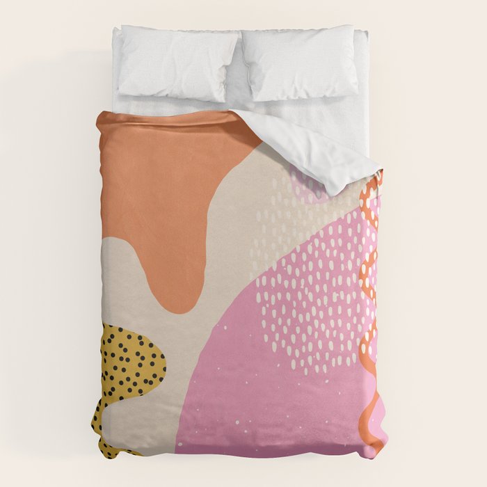 Bright Splotchy Shapes Duvet Cover Gallery Image 1