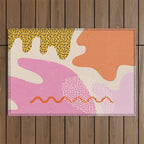 Bright Splotchy Shapes Outdoor Rug Gallery Image 1