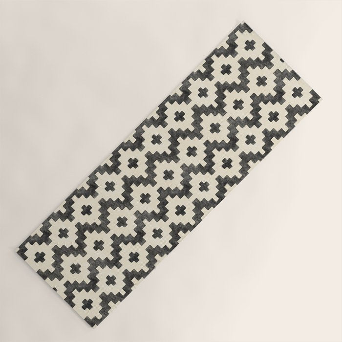 Taos - black and alabaster Yoga Mat Gallery Image 1