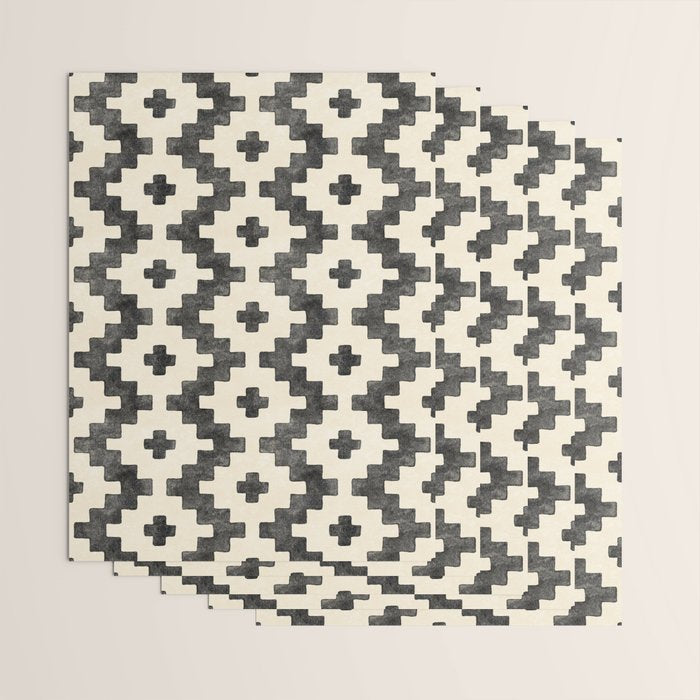 Taos - black and alabaster Wrapping Paper Gallery Image 3