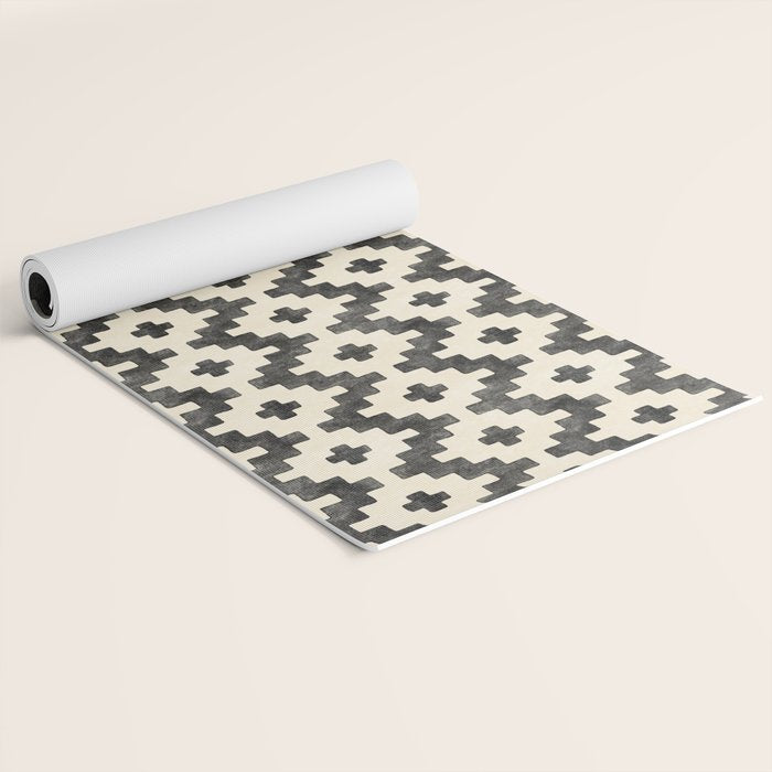 Taos - black and alabaster Yoga Mat Gallery Image 2