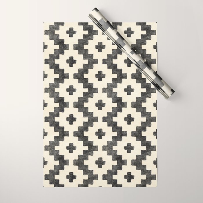 Taos - black and alabaster Wrapping Paper Gallery Image 1