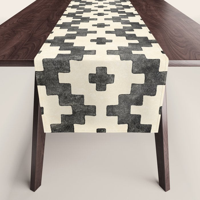 Taos - black and alabaster Table Runner Gallery Image 1