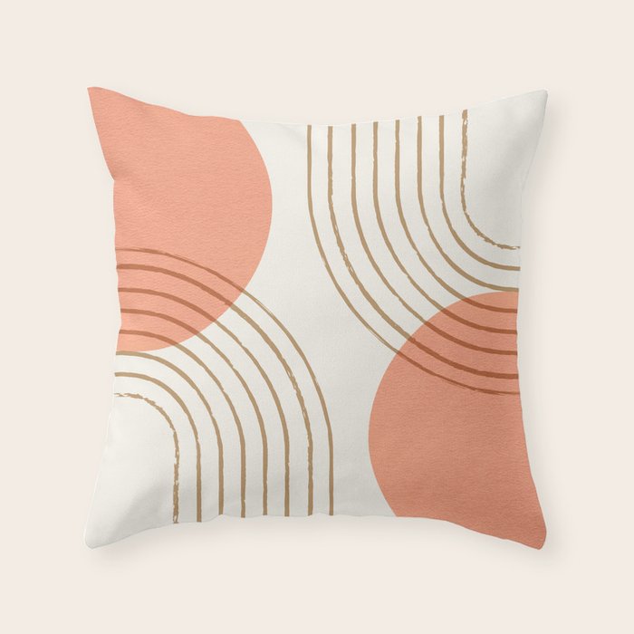 Sun Arch Double - Coral Throw Pillow Gallery Image 6