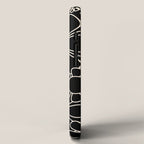 Minimal Retro Garden Flowers Contemporary Modern Black and Cream Pattern iPhone Case Gallery Image 2