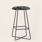 Minimal Retro Garden Flowers Contemporary Modern Black and Cream Pattern Stool Gallery Image 1