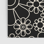 Minimal Retro Garden Flowers Contemporary Modern Black and Cream Pattern Poster Gallery Image 3