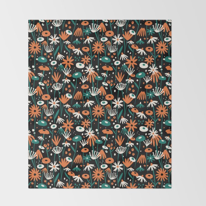 Midnight Meadow Throw Blanket Gallery Image 2