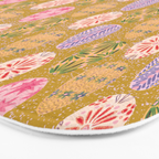 Colorful Folk Art Easter Eggs in Sandy Brown & Pink Bath Mat Gallery Image 3