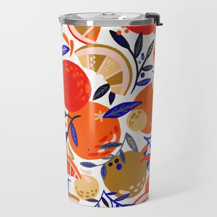 Fresh Citrus Mesh - White Travel Mug Gallery Image 2