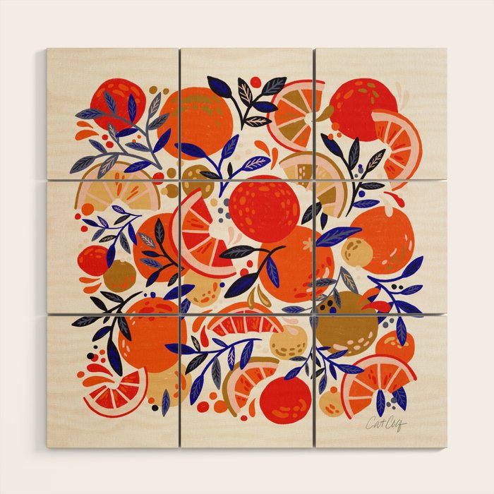 Fresh Citrus Mesh - White Wood Wall Art Gallery Image 1