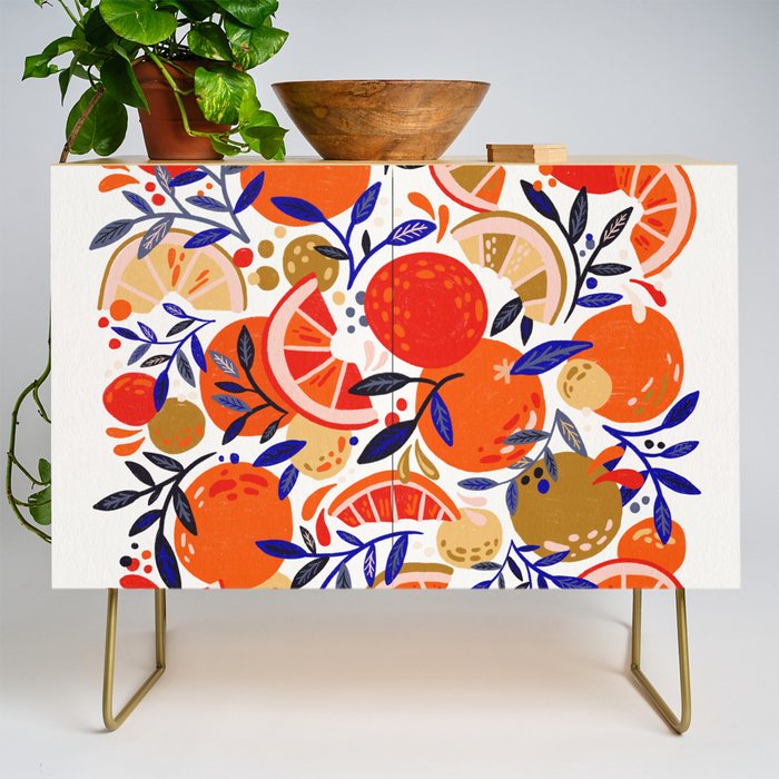 Fresh Citrus Mesh - White Credenza Gallery Image 1