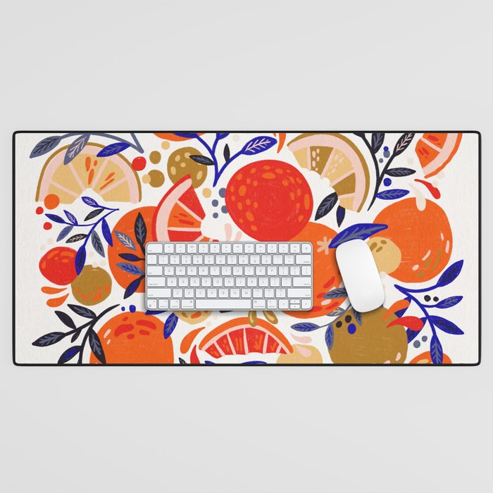 Fresh Citrus Mesh - White Desk Mat Gallery Image 1