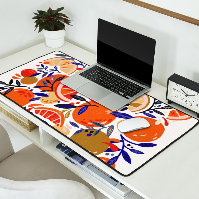 Fresh Citrus Mesh - White Desk Mat Gallery Image 2