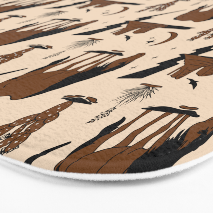 Electric Oasis - Black, Brown & Tan Bath Mat Gallery Image 3