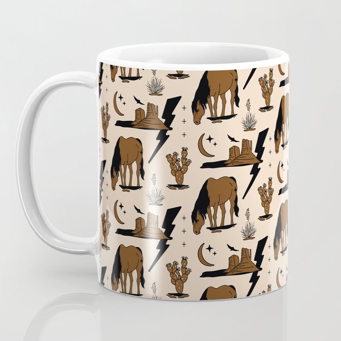 Electric Oasis - Black, Brown & Tan Coffee Mug Gallery Image 3