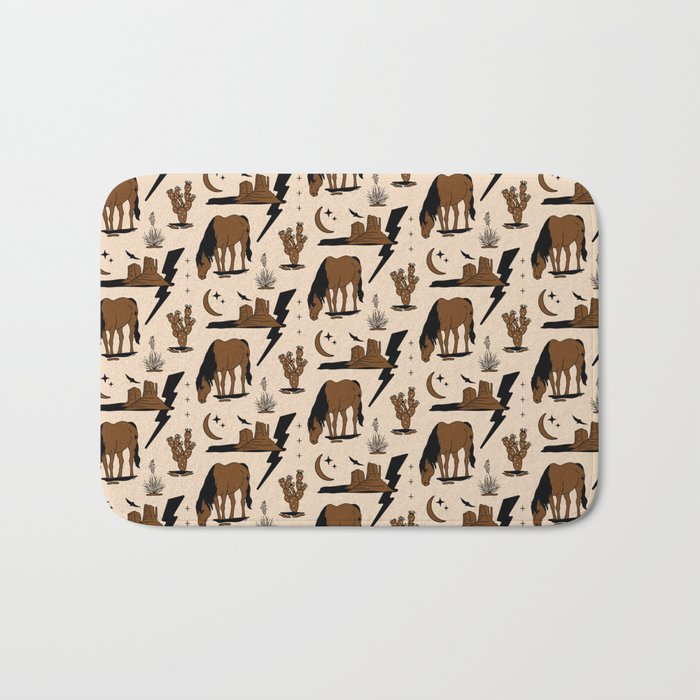 Electric Oasis - Black, Brown & Tan Bath Mat Gallery Image 1
