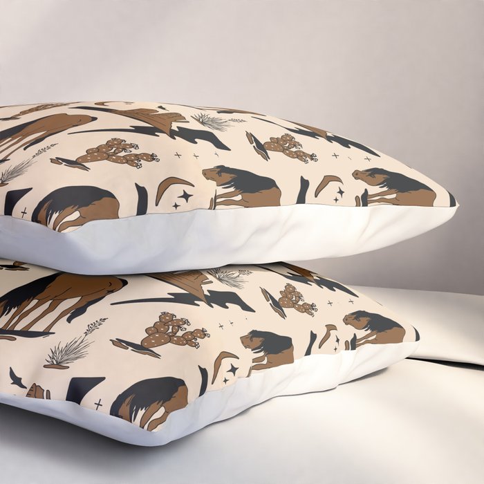 Electric Oasis - Black, Brown & Tan Pillow Sham Gallery Image 3