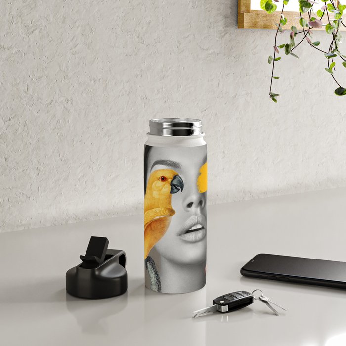 Girl with Parrots Water Bottle Gallery Image 4