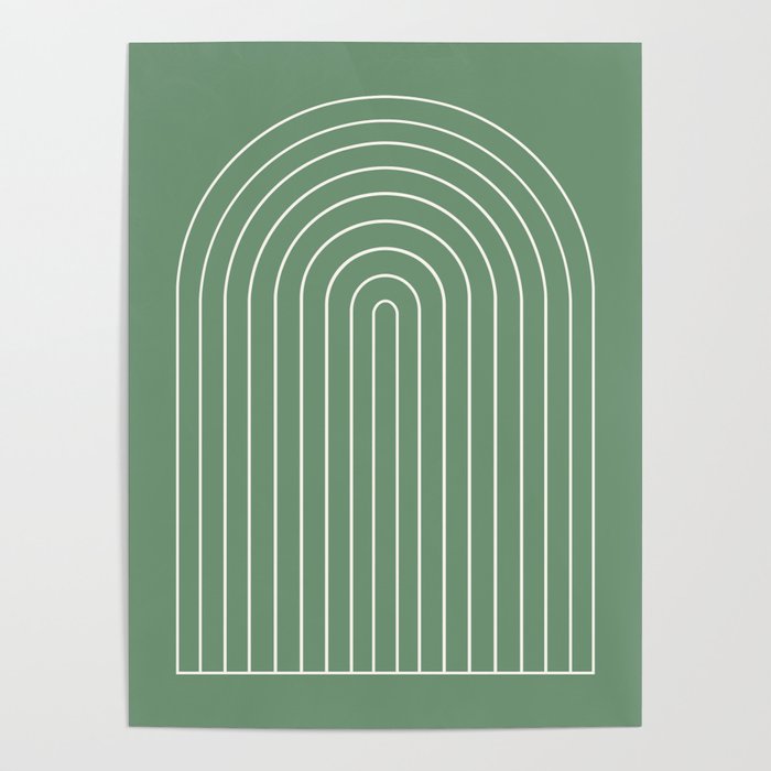 Minimal Arch XXXVIII Fresh Green Modern Geometric Lines Poster Gallery Image 4