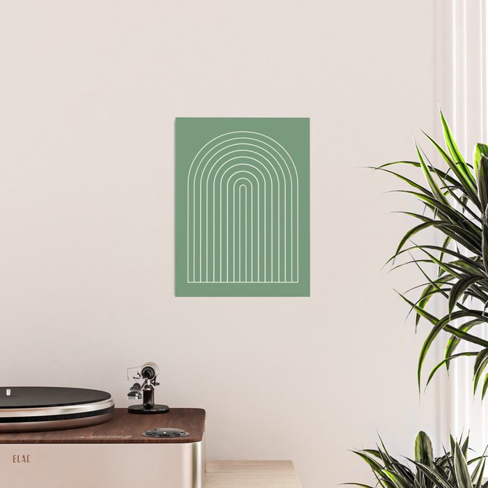Minimal Arch XXXVIII Fresh Green Modern Geometric Lines Poster Gallery Image 2