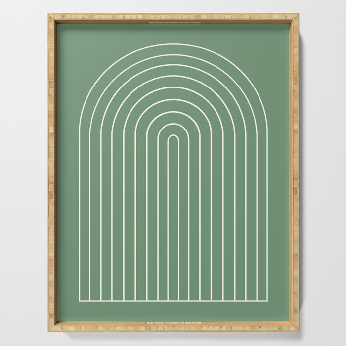 Minimal Arch XXXVIII Fresh Green Modern Geometric Lines Serving Tray Gallery Image 1