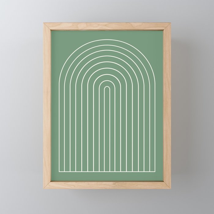 Minimal Arch XXXVIII Fresh Green Modern Geometric Lines Mini Art Print Gallery Image 1