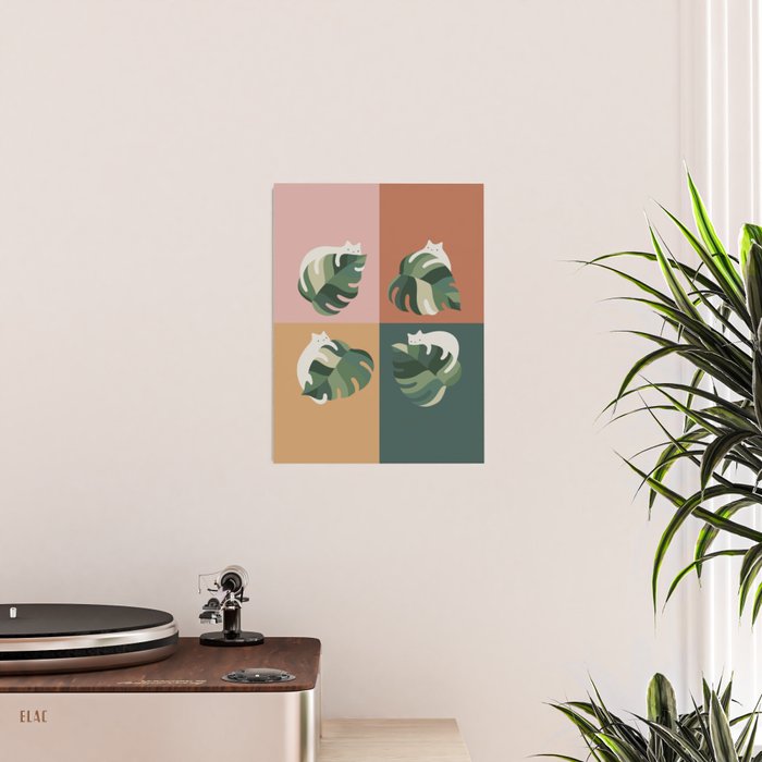Cat and Leaf 2x2 Poster Gallery Image 2