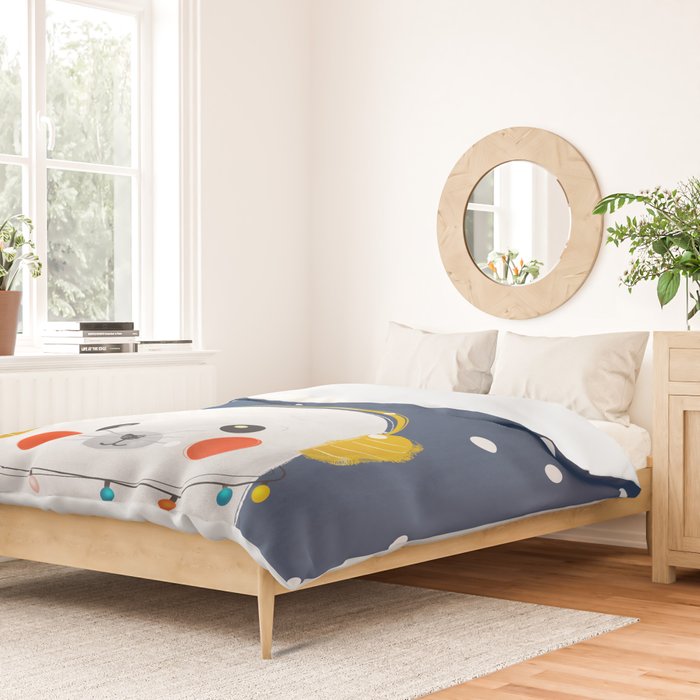Christmas Baby Seal with fairy lights Duvet Cover Gallery Image 2