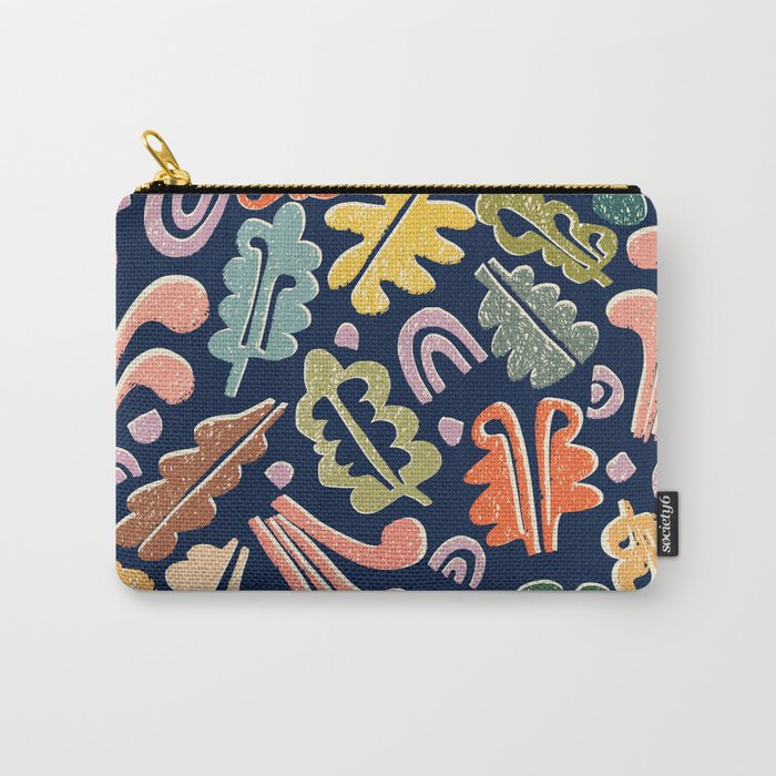 Block print leaves pattern Carry All Pouch Gallery Image 1