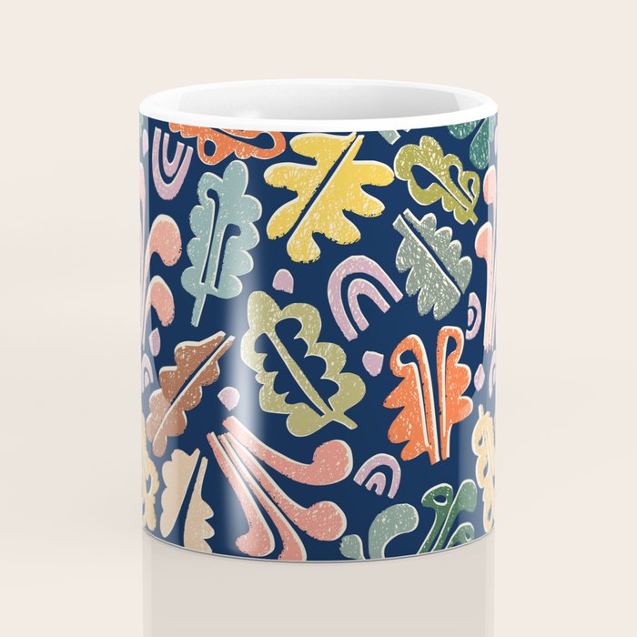 Block print leaves pattern Coffee Mug Gallery Image 4