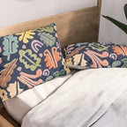 Block print leaves pattern Pillow Sham Gallery Image 2