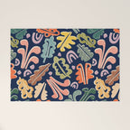 Block print leaves pattern Welcome Mat Gallery Image 1