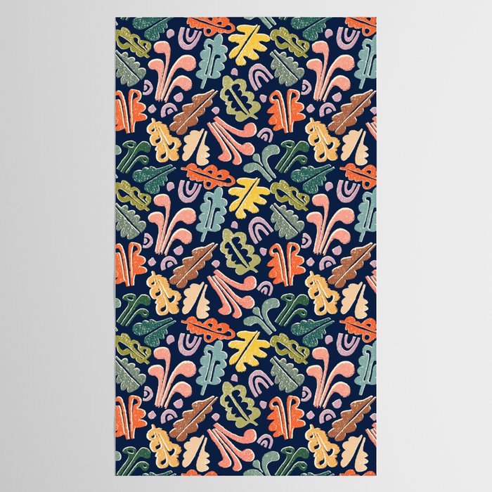 Block print leaves pattern Tablecloth Gallery Image 2