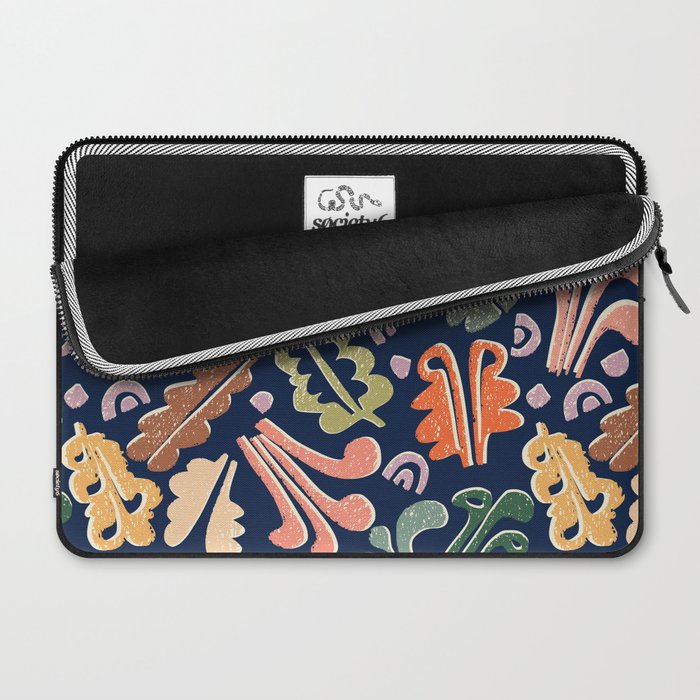 Block print leaves pattern Laptop Sleeve Gallery Image 2
